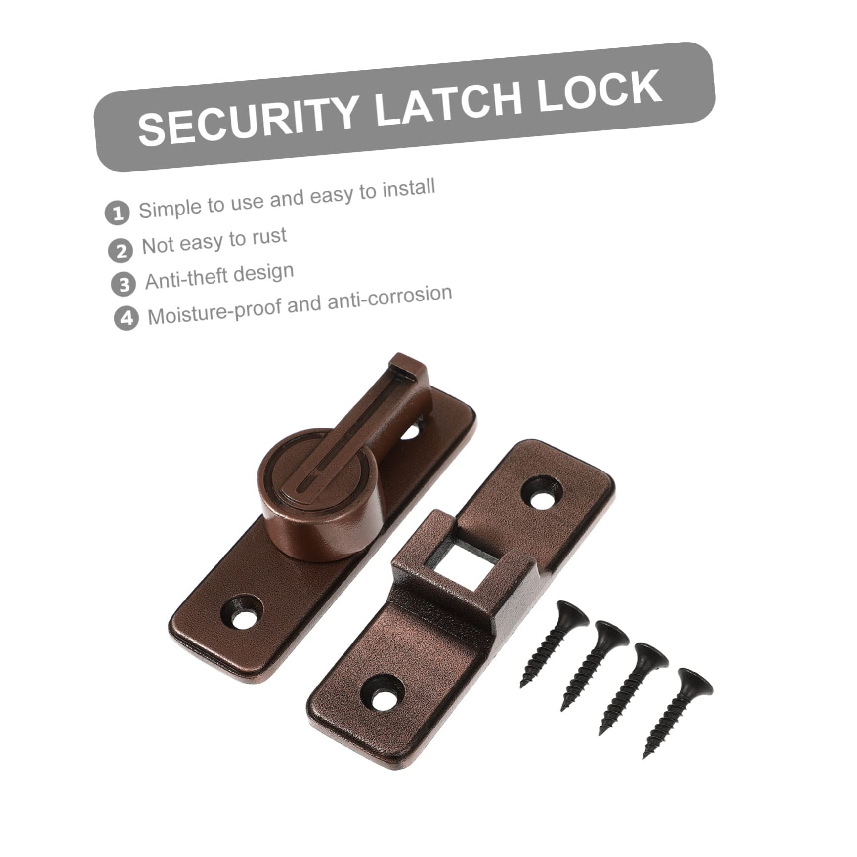 OSALADI Türverriegelungsbolzen Selbstklebend - 90° Schiebetürriegel Aus Zinklegierung