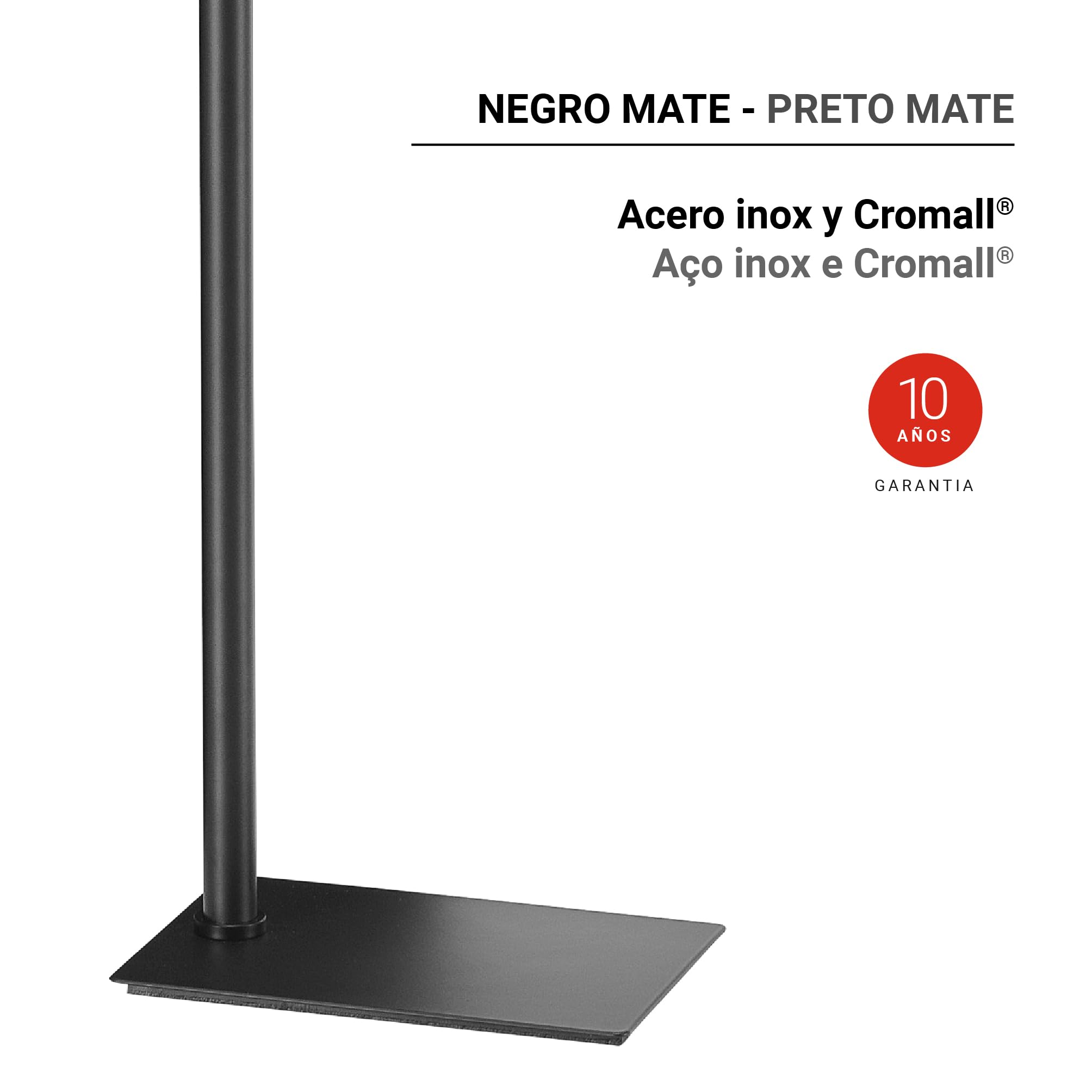 Gedy TRILLY Portasciugamani da bagno con 2 braccioli, nero opaco, acciaio inox e resine termoplastiche, 14 x 34 x 83,5