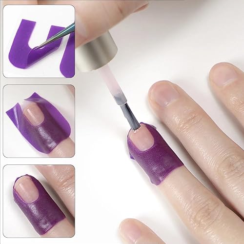 Miniatura 4 de 7 hojas de 70 piezas de protector de uñas en forma de U, adhesivo de gel para dedos, plástico suave, protector de pintura de uñas francés, a prueba