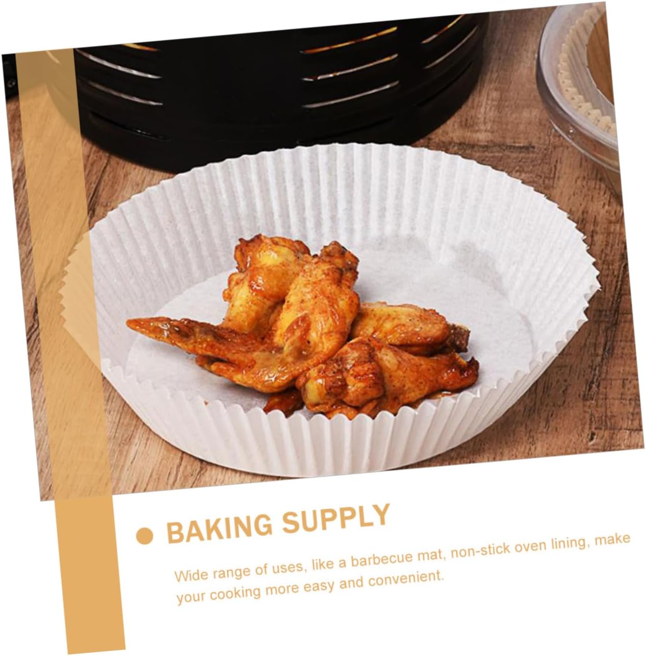 Cabilock 200pcs Non-stick Roast Papers for Air Fryers and Ovens Food-grade Baking Paper Pads Dumplings and and Kitchen Accessories