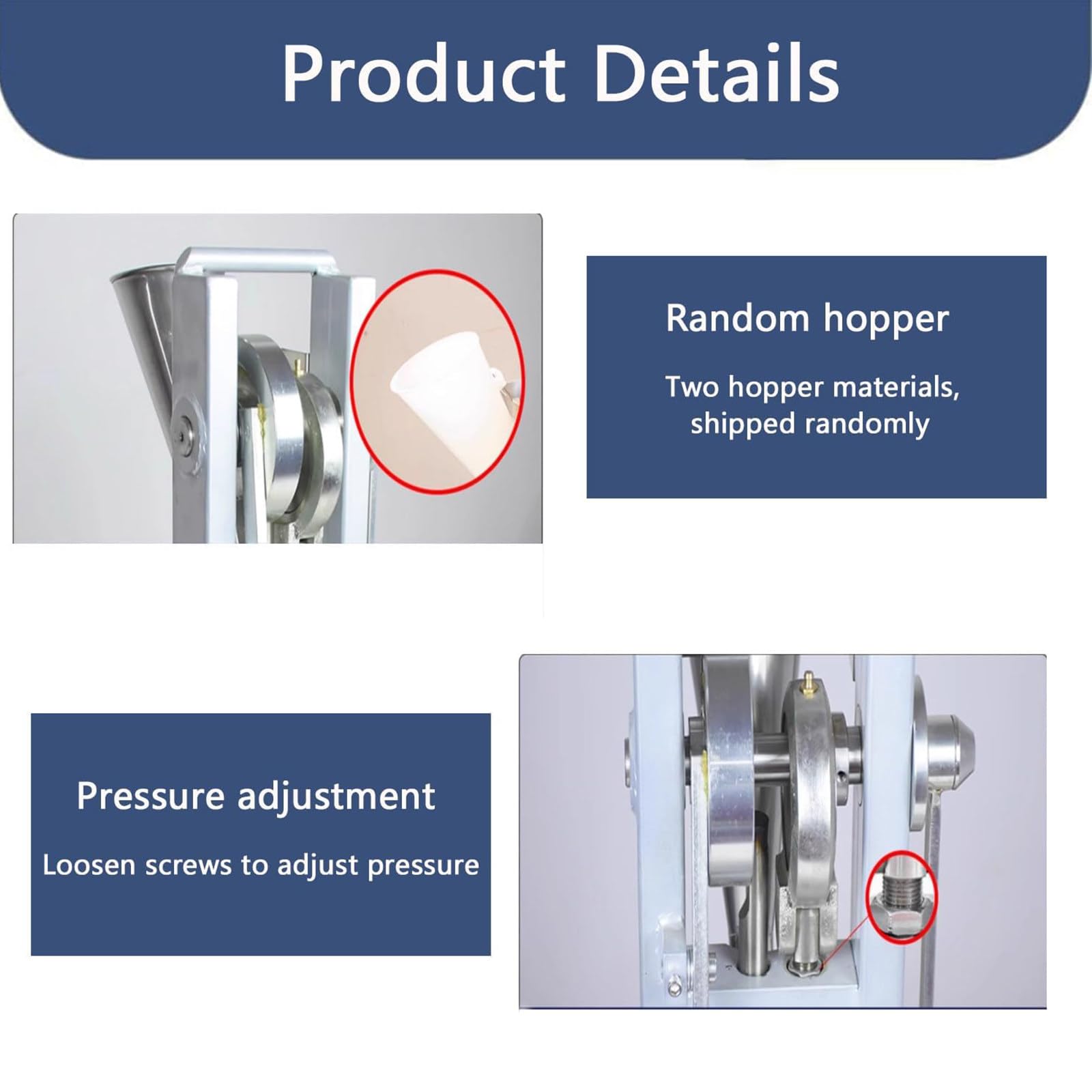 Manuelle Tablettenpresse Maschine, Handkurbel Edelstahl Zuckerscheibe DIY-Herstellungstool für DIY Pulver Tabletten Effizient 2000 Tabletten/H für Labor und Heimgebrauch