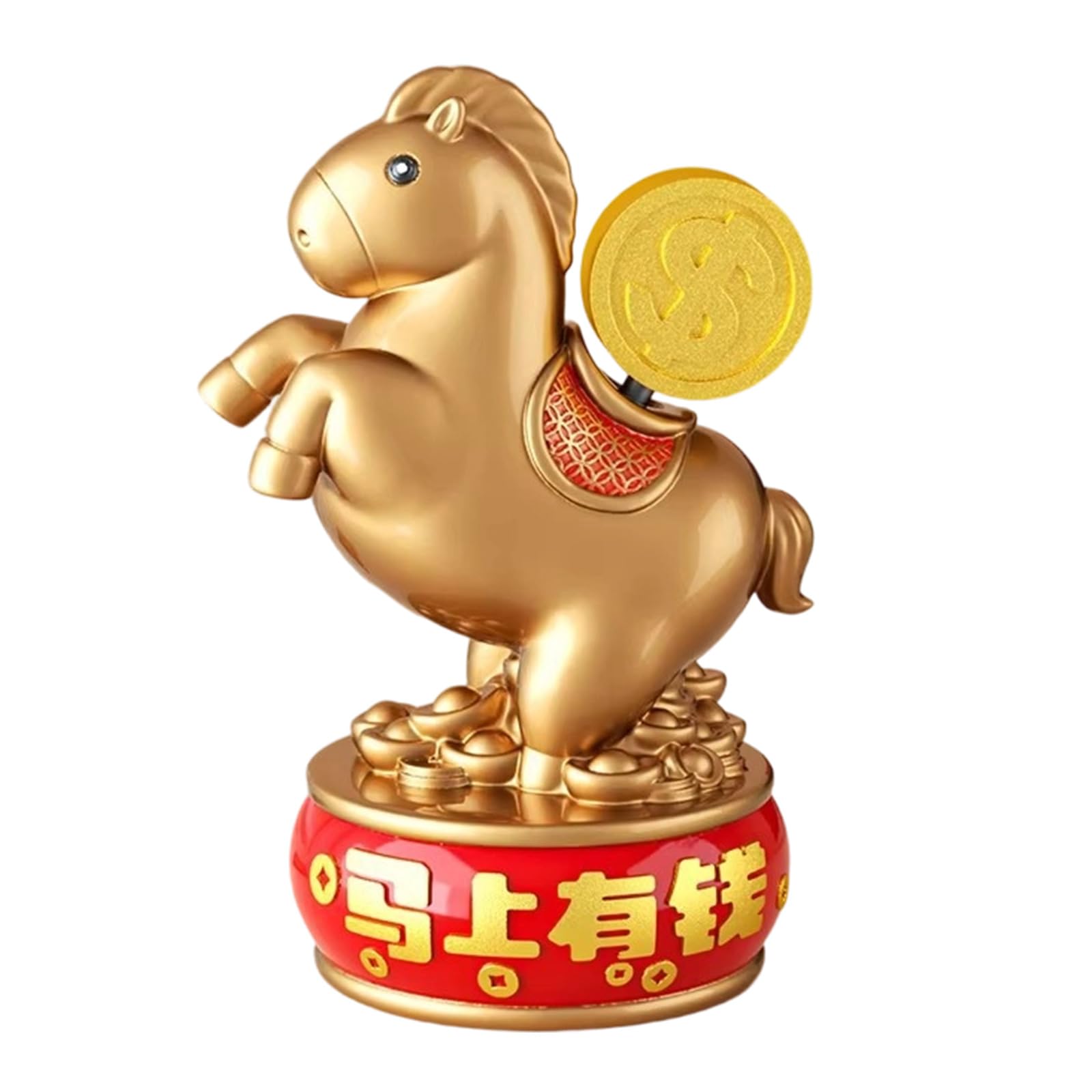 Osniyaw Golden Gift Box 2026 Chinese New Year Horse Figures Resin Chinese Zodiacs Statues Ornament Collections Gift For Car Dashboards Zodiacs Statues