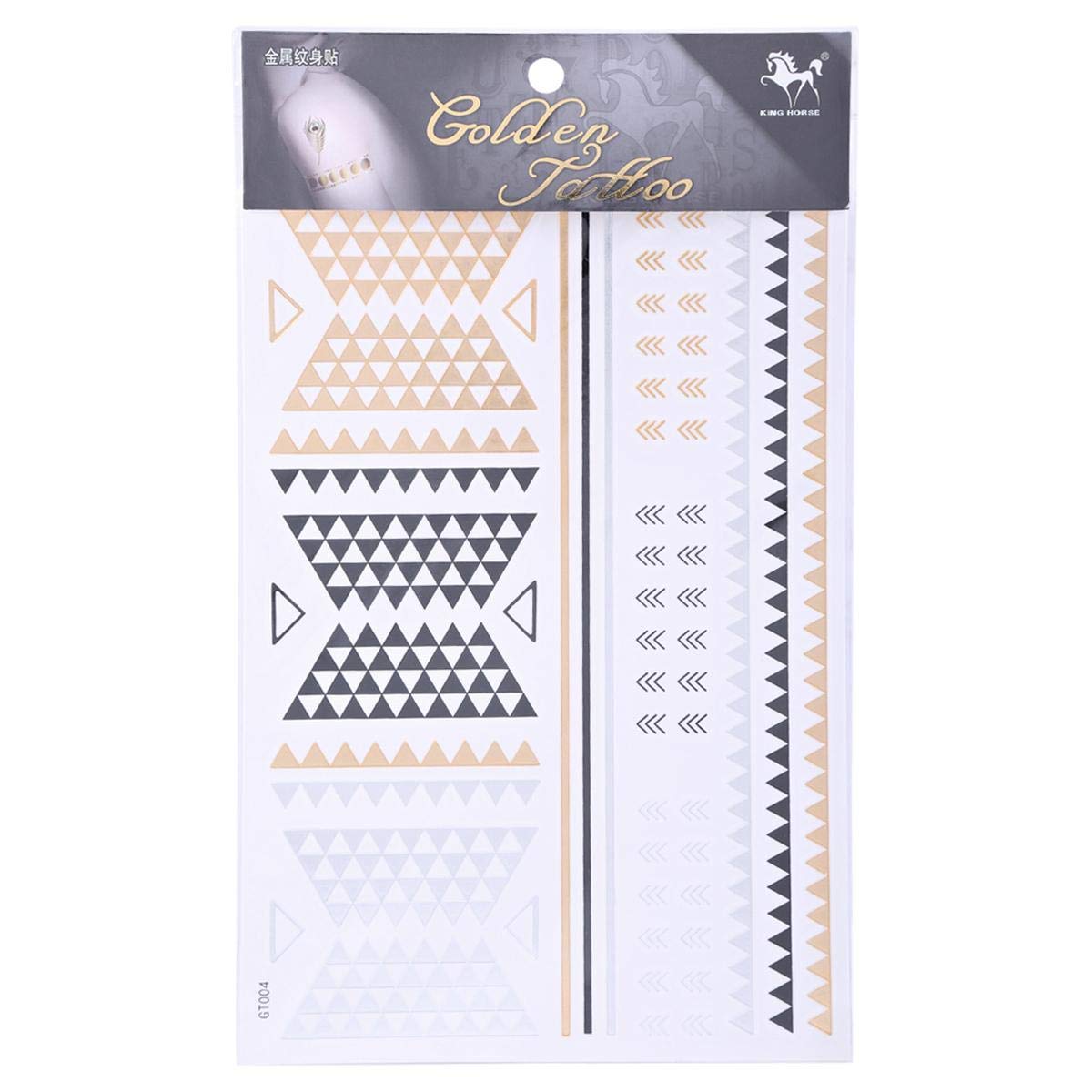 KING HORSEGT004 Golden Tattoo - Arrow Pyramid, Gold, Silver and Black