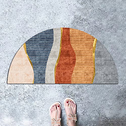 Lovlife European Style Doormat For Entrance,Semicircle Large Welcome Mat Textured Absorbent Entrance Mat Floor Mat Indoor Outdoor Entryway (Color : B, Size : 45 * 90Cm) #TOP1
