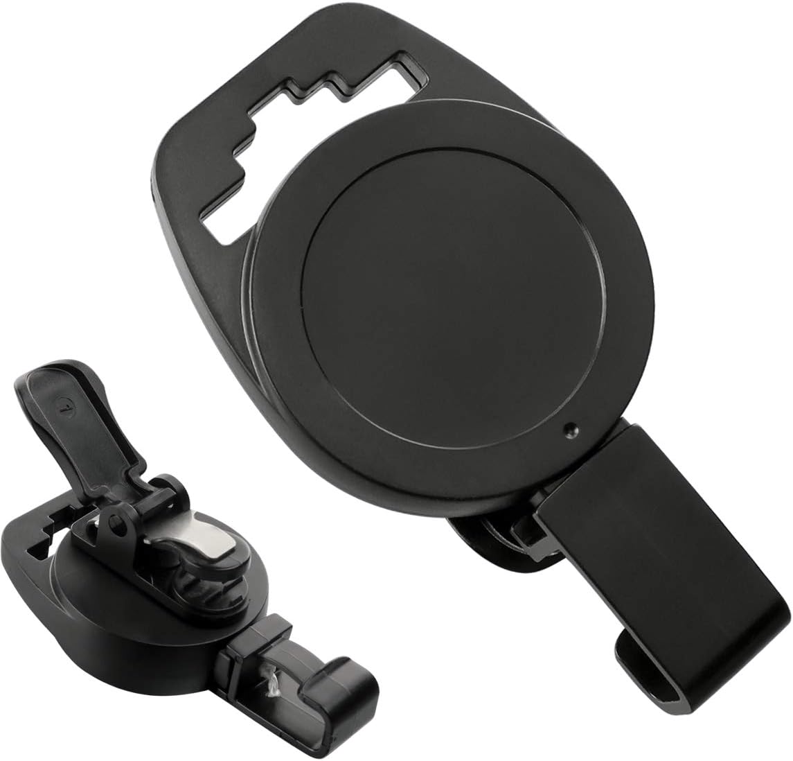 2 Pack - MRI Safe Badge Reels - Retractable Badge Holder Clips - Made of Plastic & Non-Ferrous Metal - I'd Reels Extending Lanyards for Nurse & MRI Tech Name Tag Badges by Specialist ID(Black)