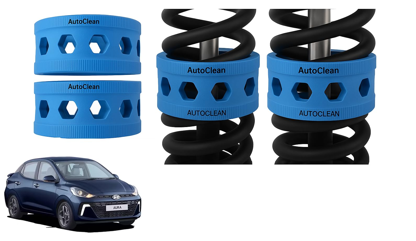 Autoclean Rear Coil Spring Rubber Buffer Kit for Aura | Size B+ | Increases Car Height, Shock Absorber & Suspension Stabilizer Cushioner-image-40