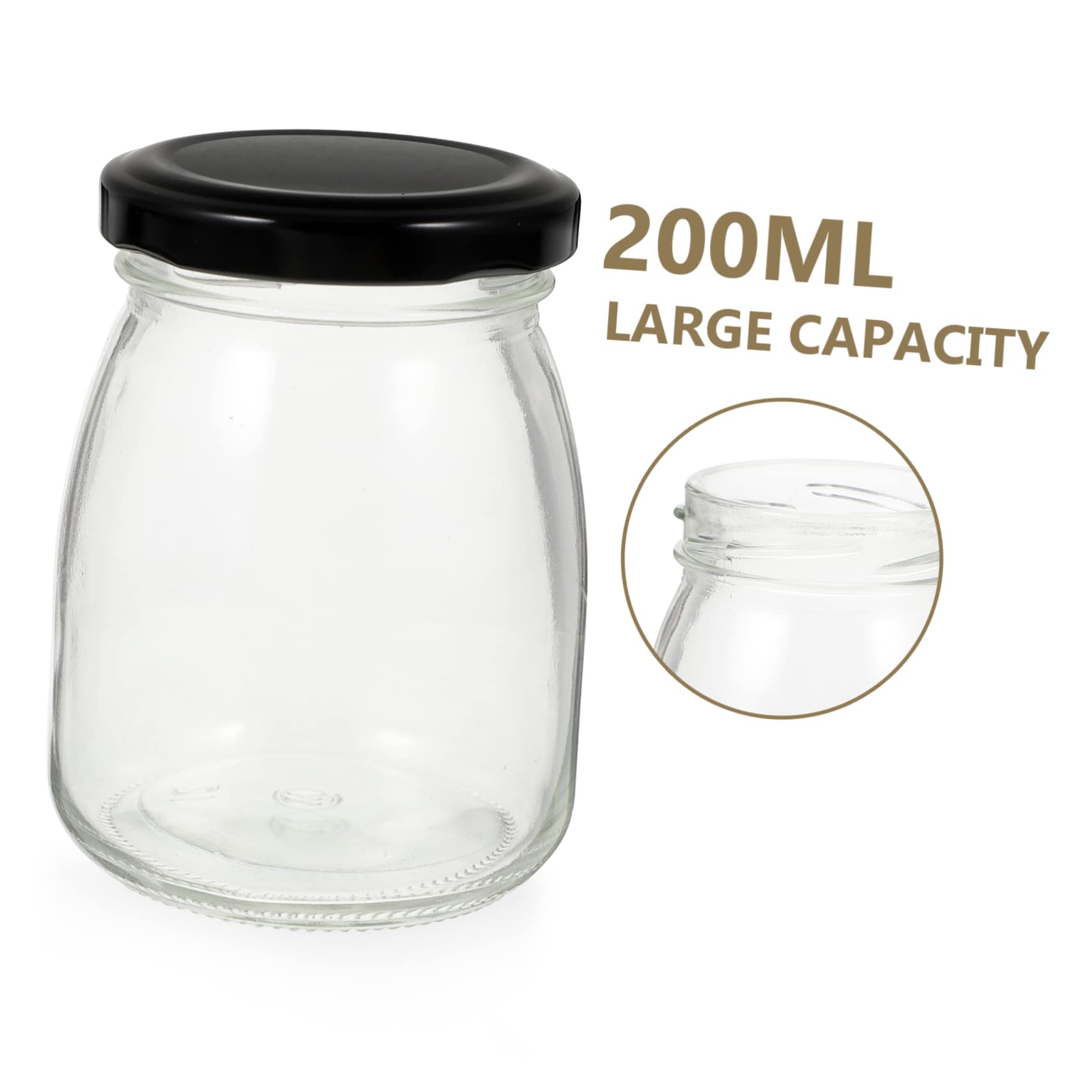 Cabilock 10 Marmeladengläser aus Glas und Metall 200ml 10 Stück Dicht Verschließbar für Honig Müsli Dessert und Tischdekoration