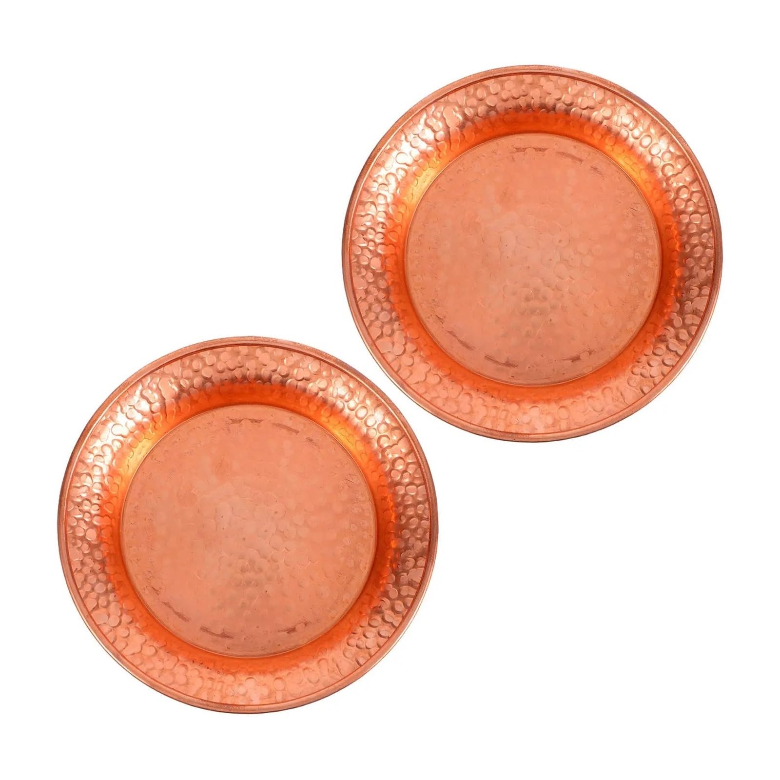 Hammered Tray 2Pcs Copper Decorative Bowls Handmade Hammered Patina Finish Bowl Organizer Tray Jewelry Desk for CoffeeJewellery