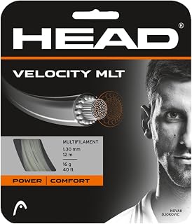 HEAD Velocity MLT Tennis Strings 40ft Set - Multifilament Racquet String for Power & Spin, 1.25/1.30mm Gauge