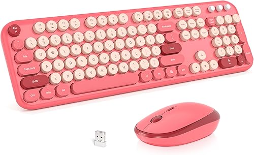 Miniatura 32 de Combo de teclado y mouse inalámbricos para Windows, teclado inalámbrico externo de tamaño completo 2.4G, mouse compacto, 8 teclas multimedia y