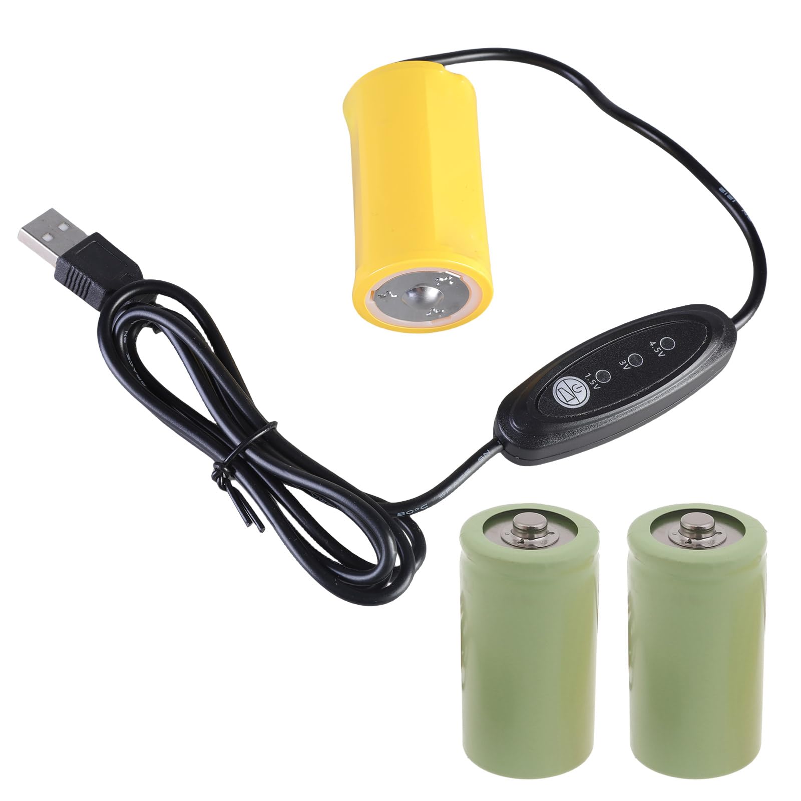 Shinycome USB 5V Input 1.5V 3V 4.5V Output Battery Elimination Cable Power Cord for 1-3pcs 1.5V D Batteries in Toy LED Equipment