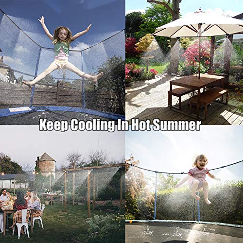 Trampoline Water Play Sprinkler 50 Feet 12 Nozzles for Outdoor Misting Cooling System Kits Summer Game Waterpark Toys Accessories for Kids Patio Garden Greenhouse Lawn