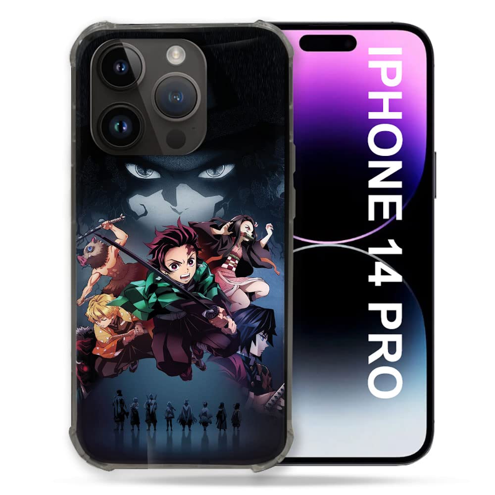 Cokitec Case for iPhone 14 Pro (6.1) Manga Demon Slayer Black