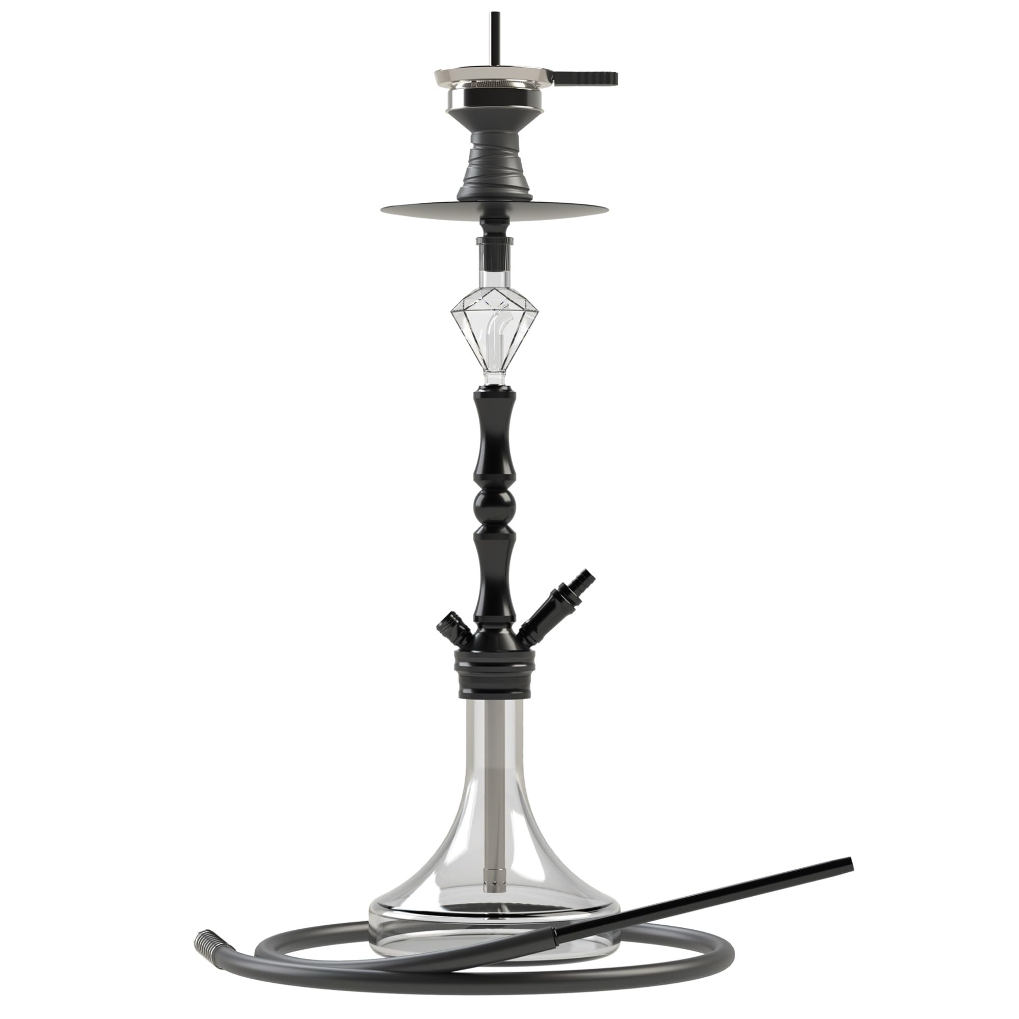 28 9 Hookah 1 Hose Set with Everything Medium Size Set Made of Aluminium with Glass Base Molasses