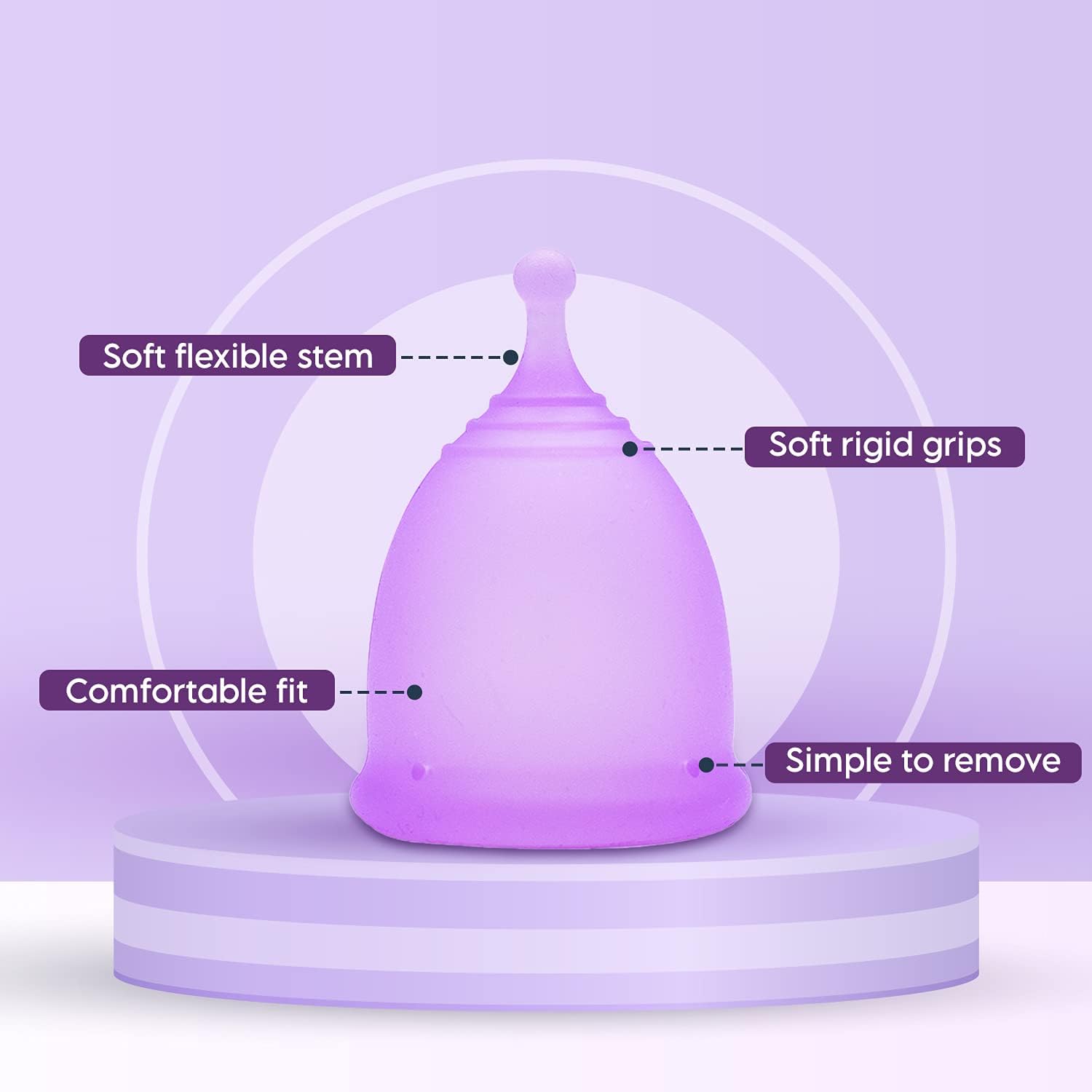 CareCup Menstrual Cups - Set of 2 Reusable Period Cups - Premium Design with Soft, Flexible, Medical-Grade Silicone + 1 Storage Bag (2 Regular Cups) : Health & Household