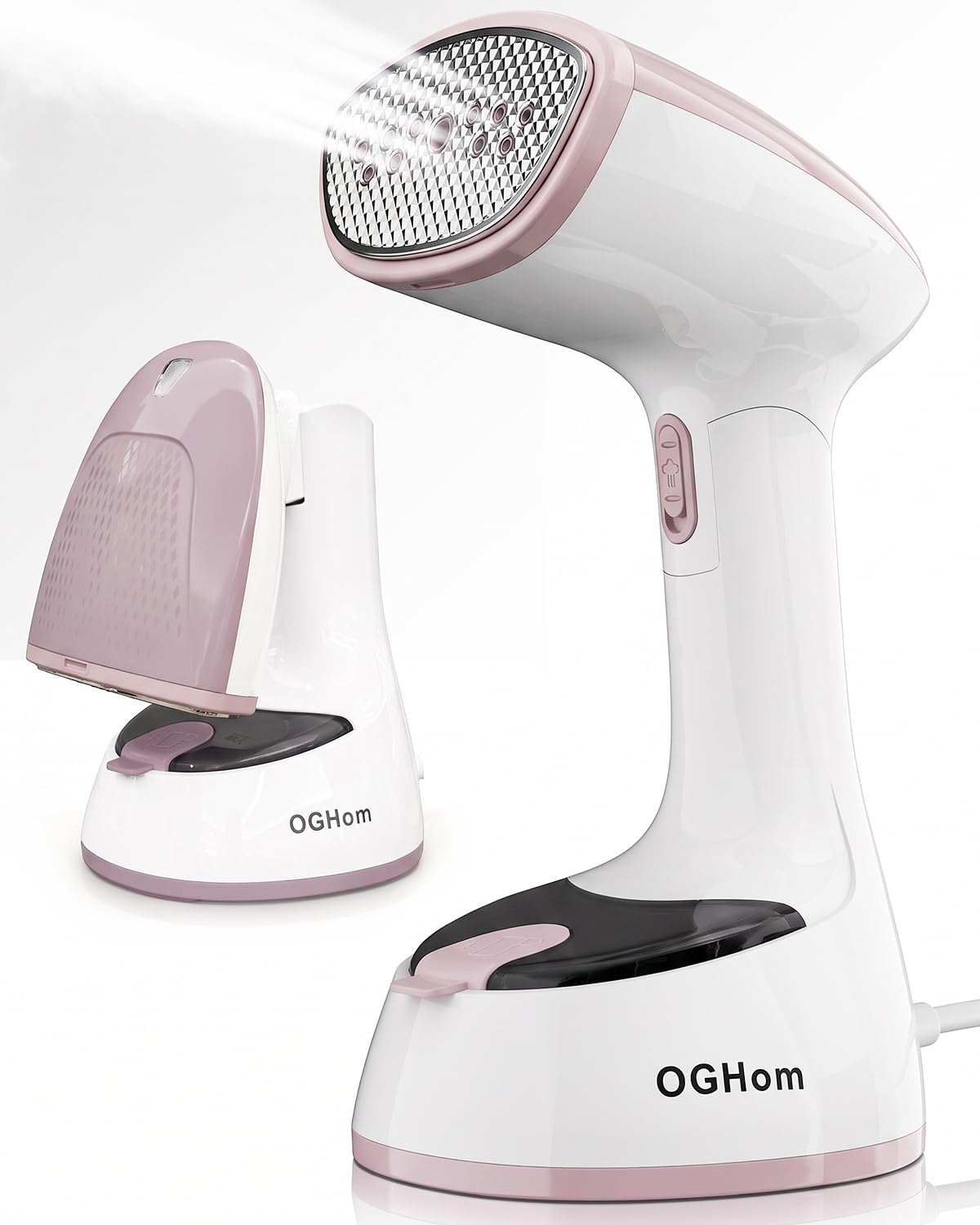 Steamer for Clothes, 1000W Handheld Clothes Steamer for Garments | Foldable Travel Steamer, Portable, 30s Fast Heat-Up, 180ml Tank, Aluminum Heating Plate, Pink(120V US Version)