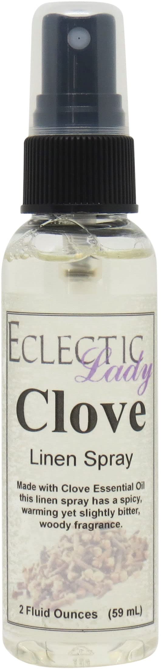 Clove Fragrance Oil Linen Spray - Handmade in USA, Phthalate-Free, No Artificial Colors, Preservatives - Spray for Linens, Bedding, Sheets (Double Strength 4 oz)