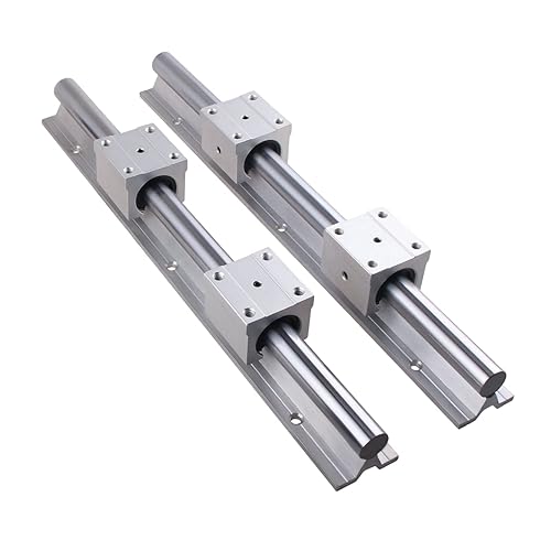 BEVDICNC Rieles lineales, 2 piezas SBR20-39.370in y 4 piezas SBR20UU de rodamientos de carro, rodamientos lineales y rieles para enrutadores CNC DIY