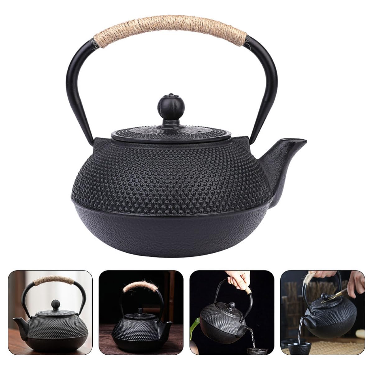 SUPVOX Tetera de Hierro Fundido 900 Ml Infusor y Asa Segura Tetera Japonesa Estilo Tetsubin para Hogar y Oficina Vajilla de Hierro para Té Práctica para Infusión