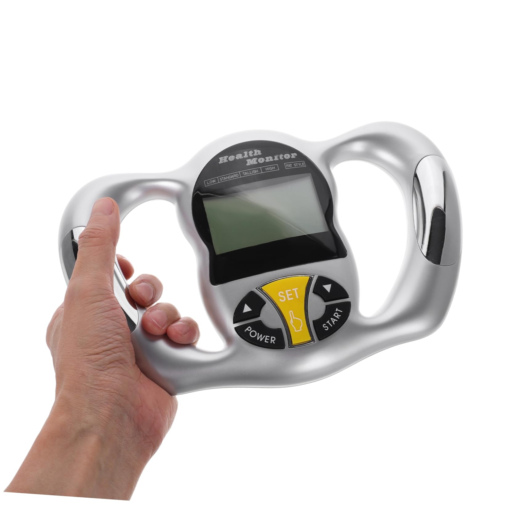 Misuratore Grasso Corporeo Portatile Argento Abs Analisi Bmi | Uso in Movimento, Valutazione Fitness, Tecnologia Avanzata e Design Leggero per Controllo Rapido