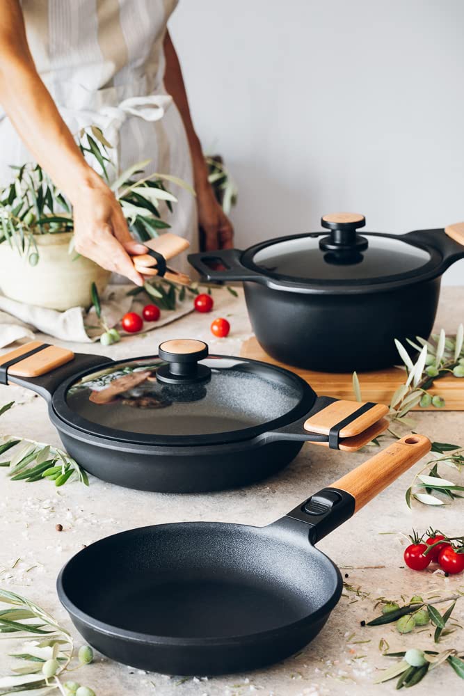 BRA Market | Cacerola alta 20 cm, Aluminio Fundido con Antiadherente, sin PFOA, Apta para todo tipo de cocinas incluida Inducción