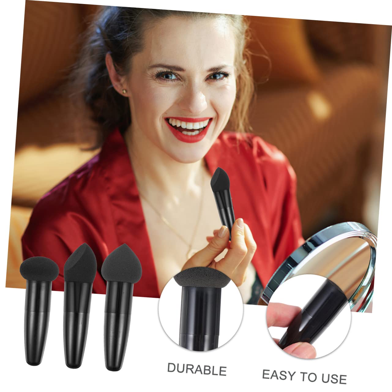 DOITOOL 6pezzi Penne in Spugna Per Trucco Accessori Per Cosmetici Portatili Adatti Fondotinta Crema Viso Cipria e Correttore Strumenti Per Trucco Pratici e Morbidi Per Uso Quotidiano e Pro