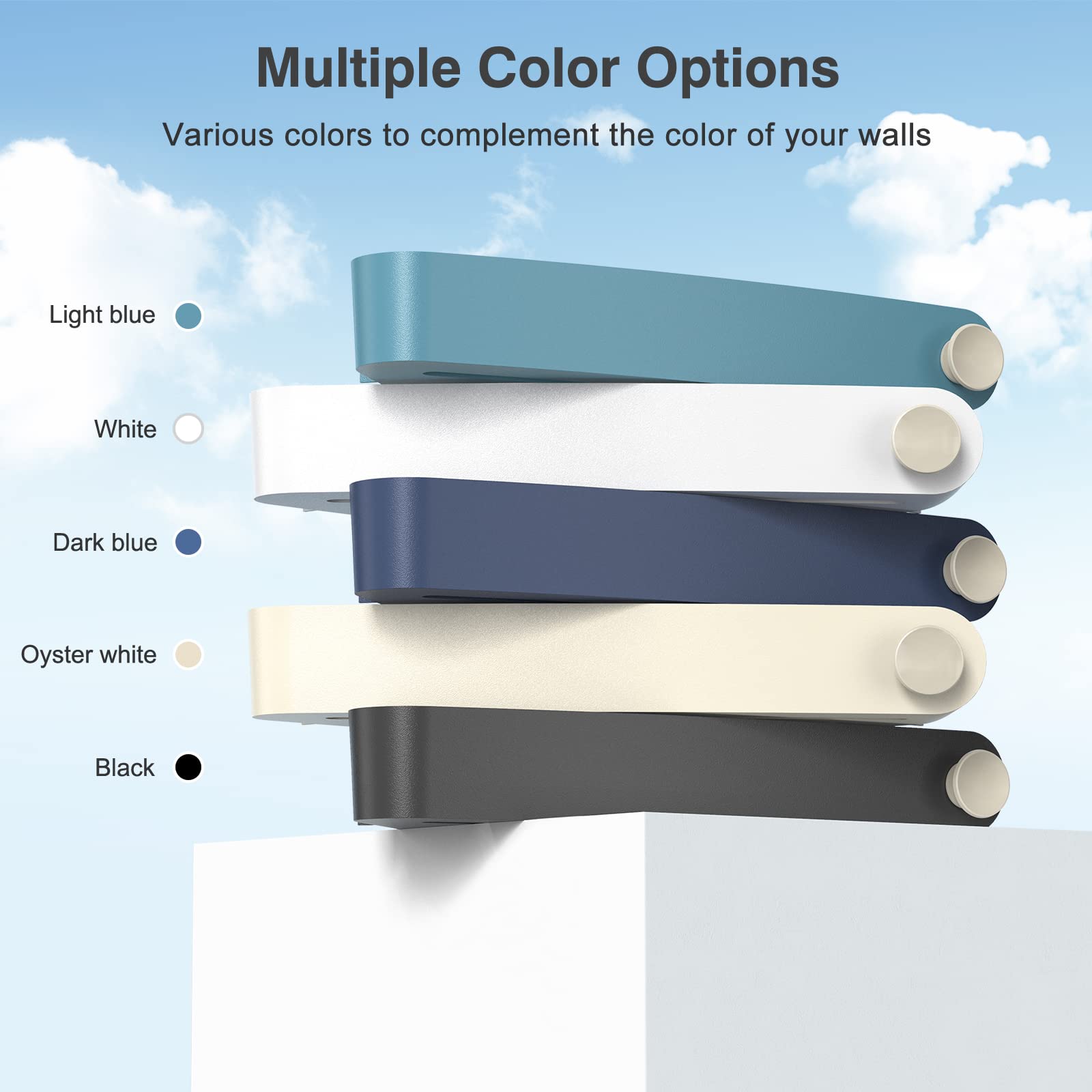 Mensola Angolare Doccia Mensole Bagno - Non Necessita di Trapano, Rimovibile - Può Contenere Sapone, Shampoo e Detergente Per il Viso - Mensole Bagno Autoadesiva con 6 adesivi, Blu Navy