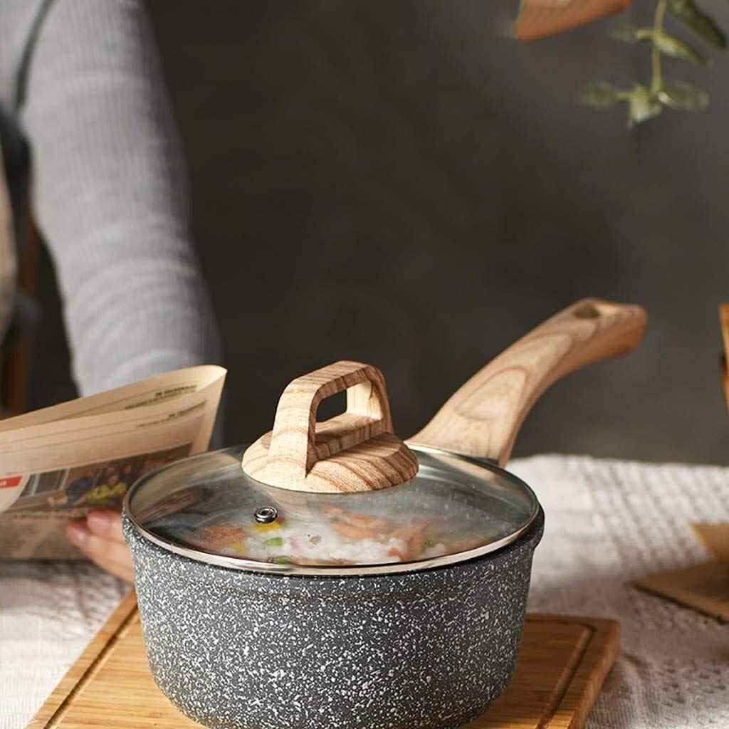 RajoNN Sartén para Leche Sartén Antiadherente Olla para Fideos instantáneos Olla para cocinar en el hogar Olla para Sopa Caliente Salud y
