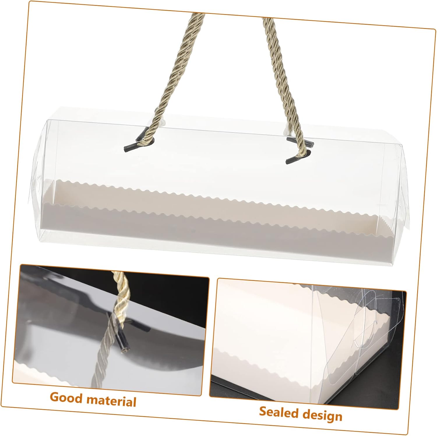 Luxshiny 10Pcs Clear Portable Cake Boxes with Handle Dessert Carrier for Cupcakes Cookies and Bakeries Parties and Home Use