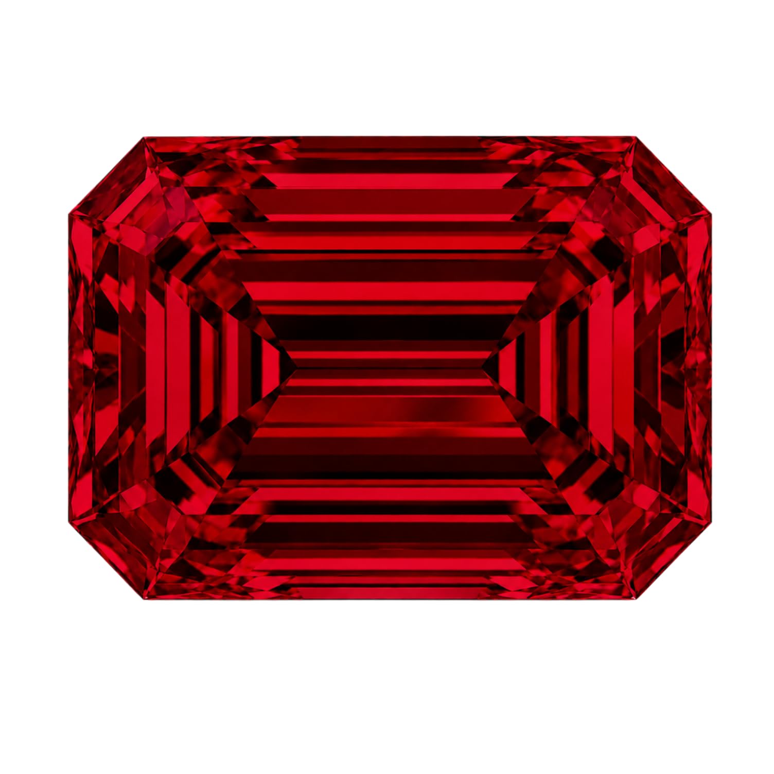 0,5–4,5 Karat Rubin Loser Edelstein, Smaragdschliff, Laborgezüchteter Roter Korund, VVS Klarheit, für Ring, Anhänger, Ohrringe, Schmuckherstellung und Geschenk