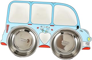 ibasenice 1 Peça Placa De Carro Infantil Placas De Bebê Talheres De Plástico Placas De Aço Inoxidável Para Crianças Pp Rosa Placa De Comida Destacável Placa De Comida Complementar Placa De