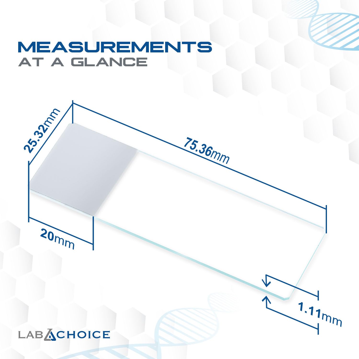 LabChoice Microscope Slides - Double Frosted, Corner Grounded, 3"x1"x1mm, Pre-Cleaned Surface - 72 Pieces per Box, 20 Boxes, 1440 Total Slides