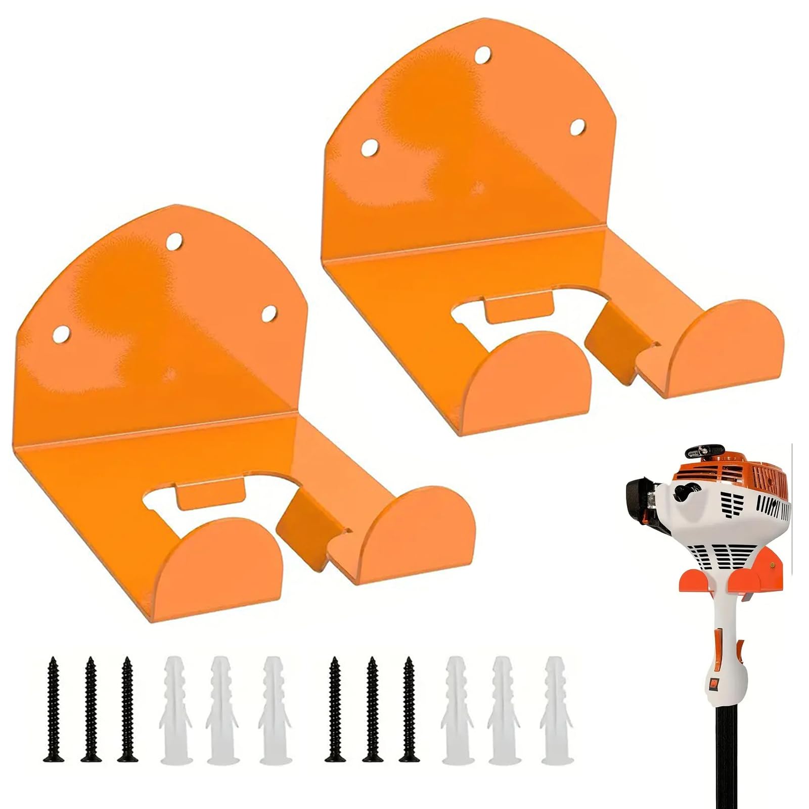 Soporte De Pared para Desbrozadora, Soporte De Pared para Herramientas De Jardín，con Tornillos a Juego, para Cortadoras de Césped, Recortadoras de Garaje, Colgadores de Herramientas de Jardín
