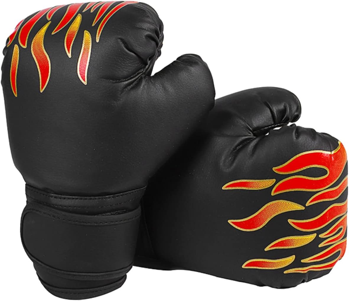 1Pair Kickboxing Gloves Comfortable Sparring Gear for Durable PU Thai Gloves for Training Breathable Design for Optimal Performance Fire