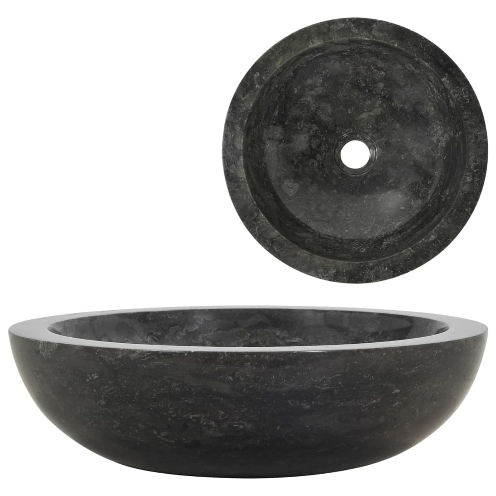 ShGaxin Lavabo, Lavabo sobre Encimera, Lavabo Baño, Mueble Lavabo, Muebles De Baño, 40x12 cm mármol Negro
