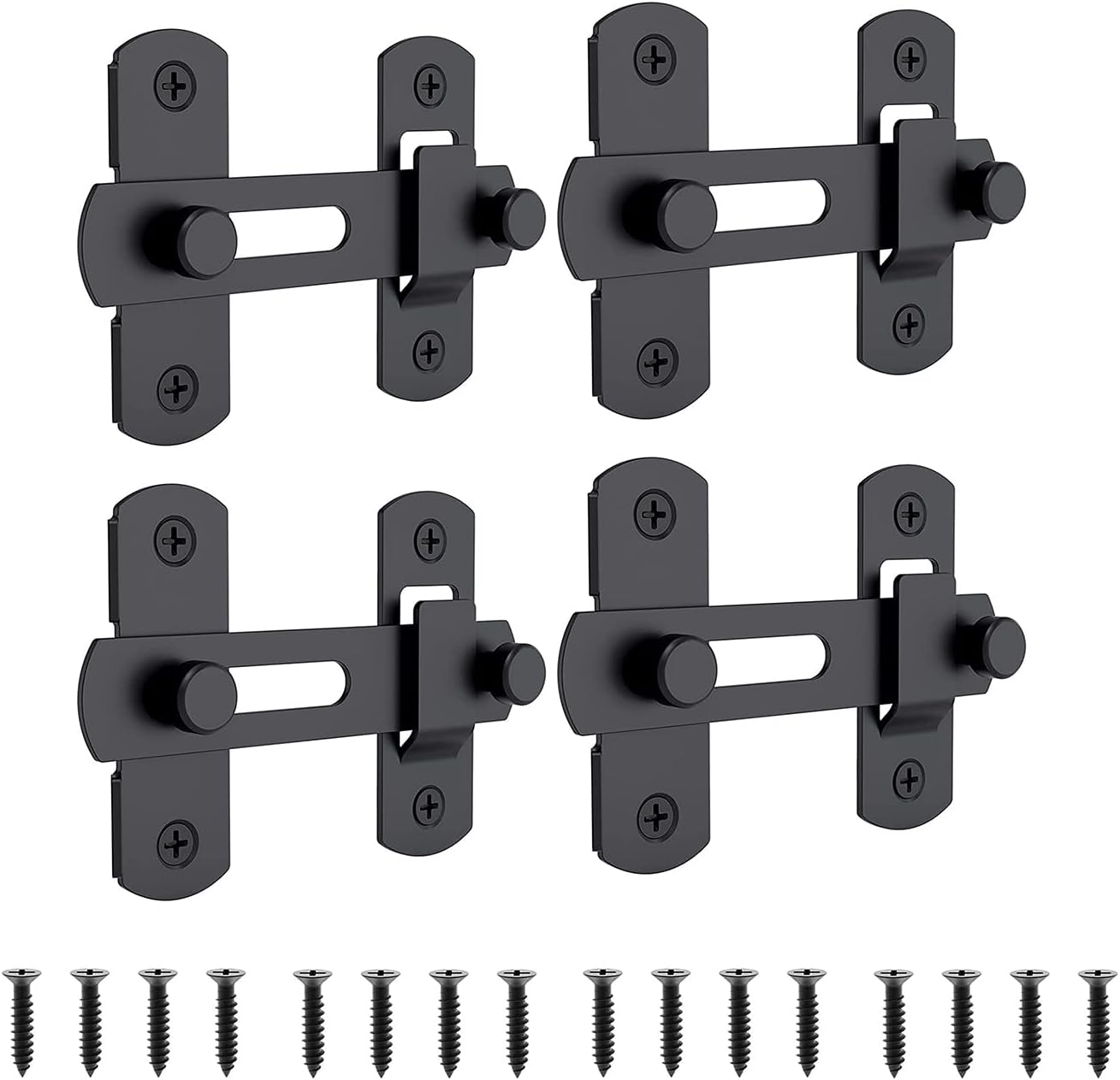 KIRIN Barn Door Latches，Matte Black Stainless Steel barn gate flip Door