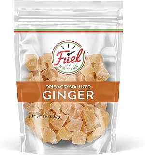 Fuel by Nature Dried & Crystallized Ginger Healthy Snack, High Energy Treats for Snacking, Bulk Dried Candied Ginger, 3 lb