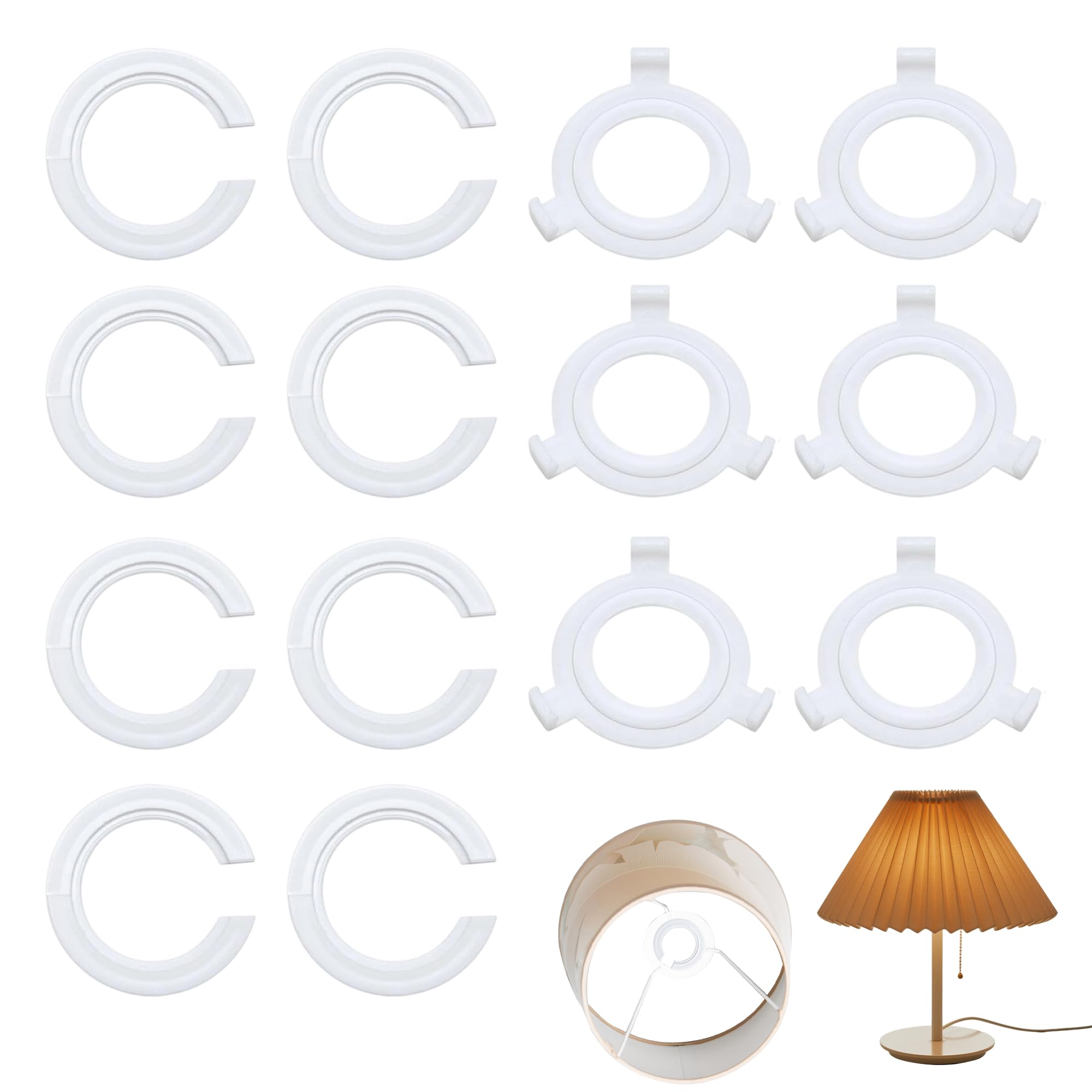 14Pcs Lamp Shade Reducer Ring White Easy Installation Lamp Shade Adapter Ring E27 to E14 Sturdy Yet Lightweight Light Converter Ring Washer Plastic for Lampshade Adaptor Socket Replacement Fittings-image-41