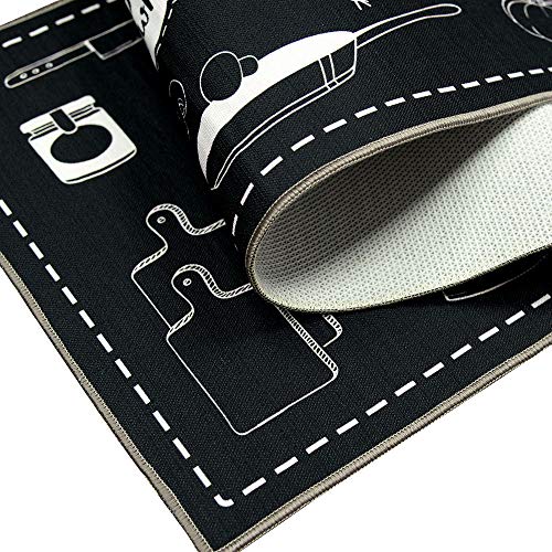 Carvapet 2 Piec Non-Slip Kitchen Rug TPR Non-Skid Backing Mat for Doorway Bathroom Runner Rug Set, Geometric Design (17