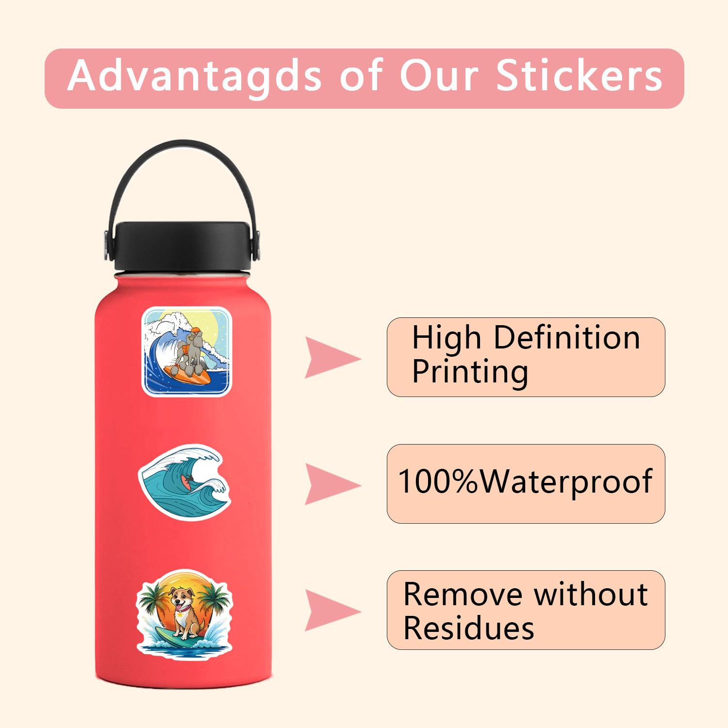 100PCS SURF Graffiti Waterproof Stickers Gift for Kids Teens Children Adults Boys and Girls,Beach Aesthetics Decal Decoration Water Bottle Skateboard Journal Car Bicycle Helmet Laptop - Image 4