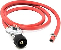 GasOne 2102 6ft Low Pressure Propane Regulator Hose Kit for Grills, Heaters, Fire Pits - Ready to Use, 5/8" UNF