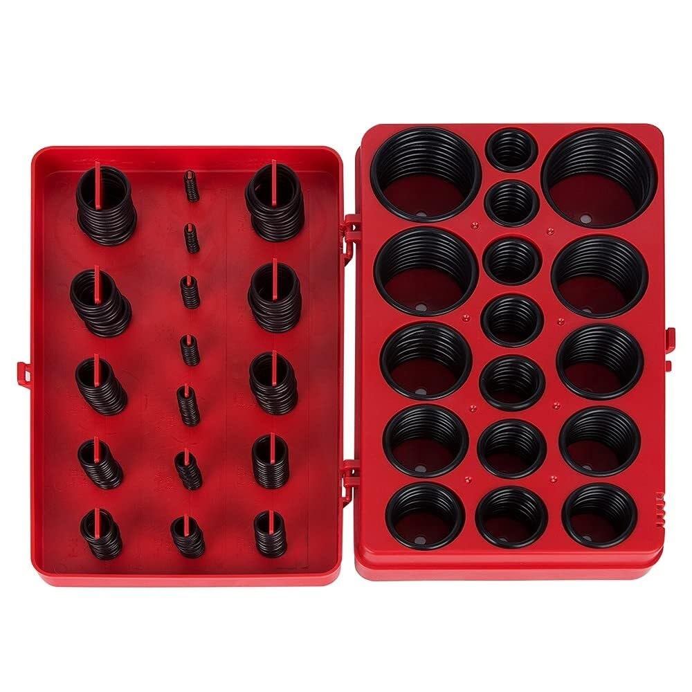 Kit di assortimento di O-ring neri universali da 419 pezzi/set con una scatola di immagazzinaggio for impianti idraulici, automobilistici, riparazioni generali, casalinghi
