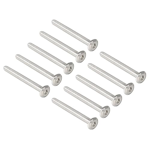 Miniatura 5 de 10 tornillos hexagonales de cabeza redonda plana M6-0.039 x 2.362 in, tornillos de conexión de acero inoxidable 304, tornillos para muebles, camas,
