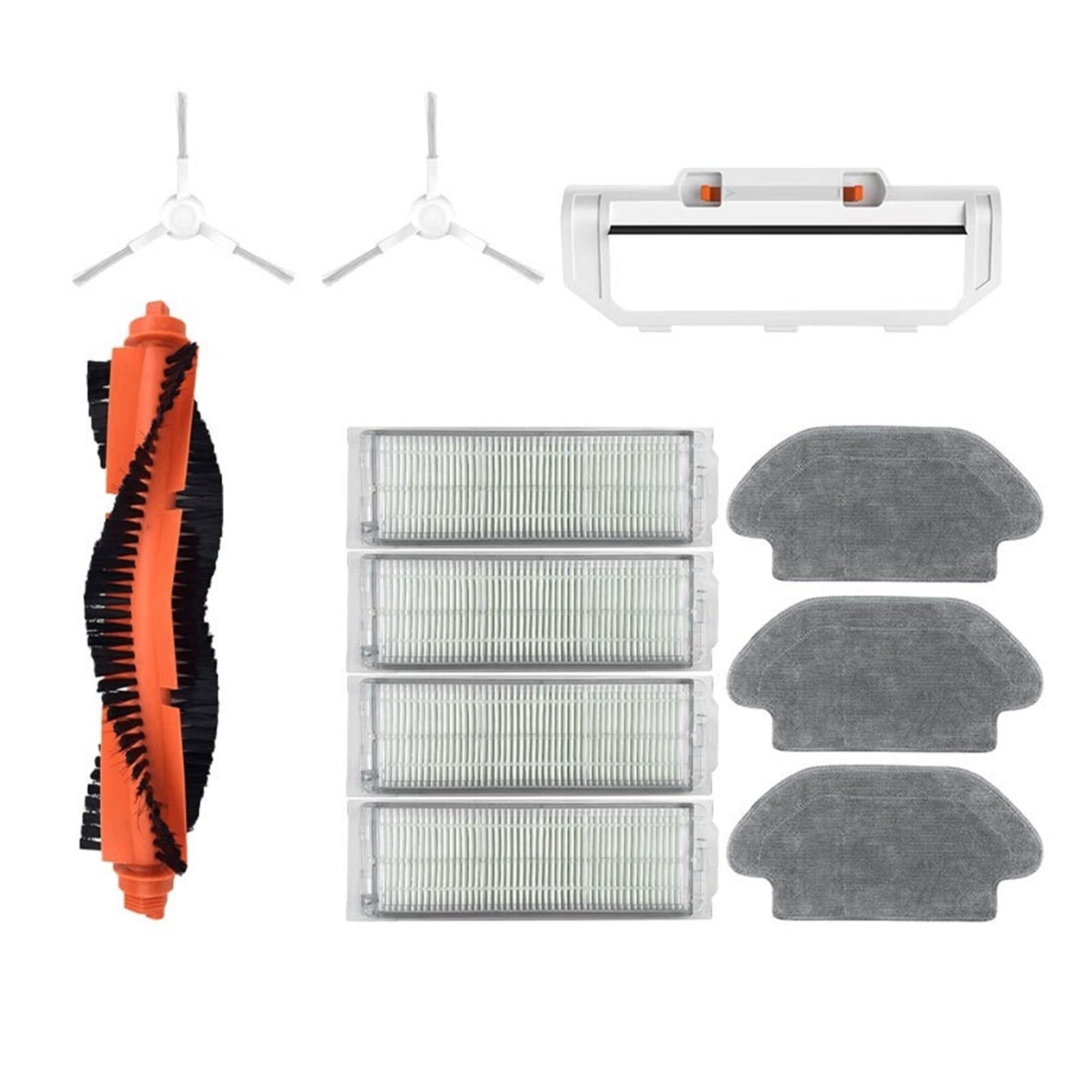 PORRSYDCD Main Side Brush Filter Mop，Compatible With Xiaomi S10 S12 T12 B106GL/ Mop 2S XMSTJQR2S / 3C B106CN Robot Vacuum Parts Accessories(11pcs)