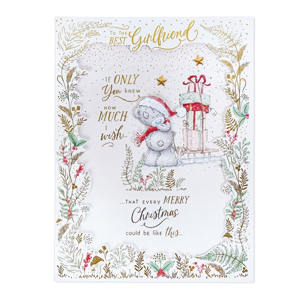 Me To You Tatty Teddy Amazing Girlfriend Luxury Handmade Large Boxed Christmas Card 12x9ins - Official Collection