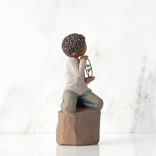 Miniatura 4 de Willow Tree Love You Too (Darker Skin), figura esculpida pintada a mano