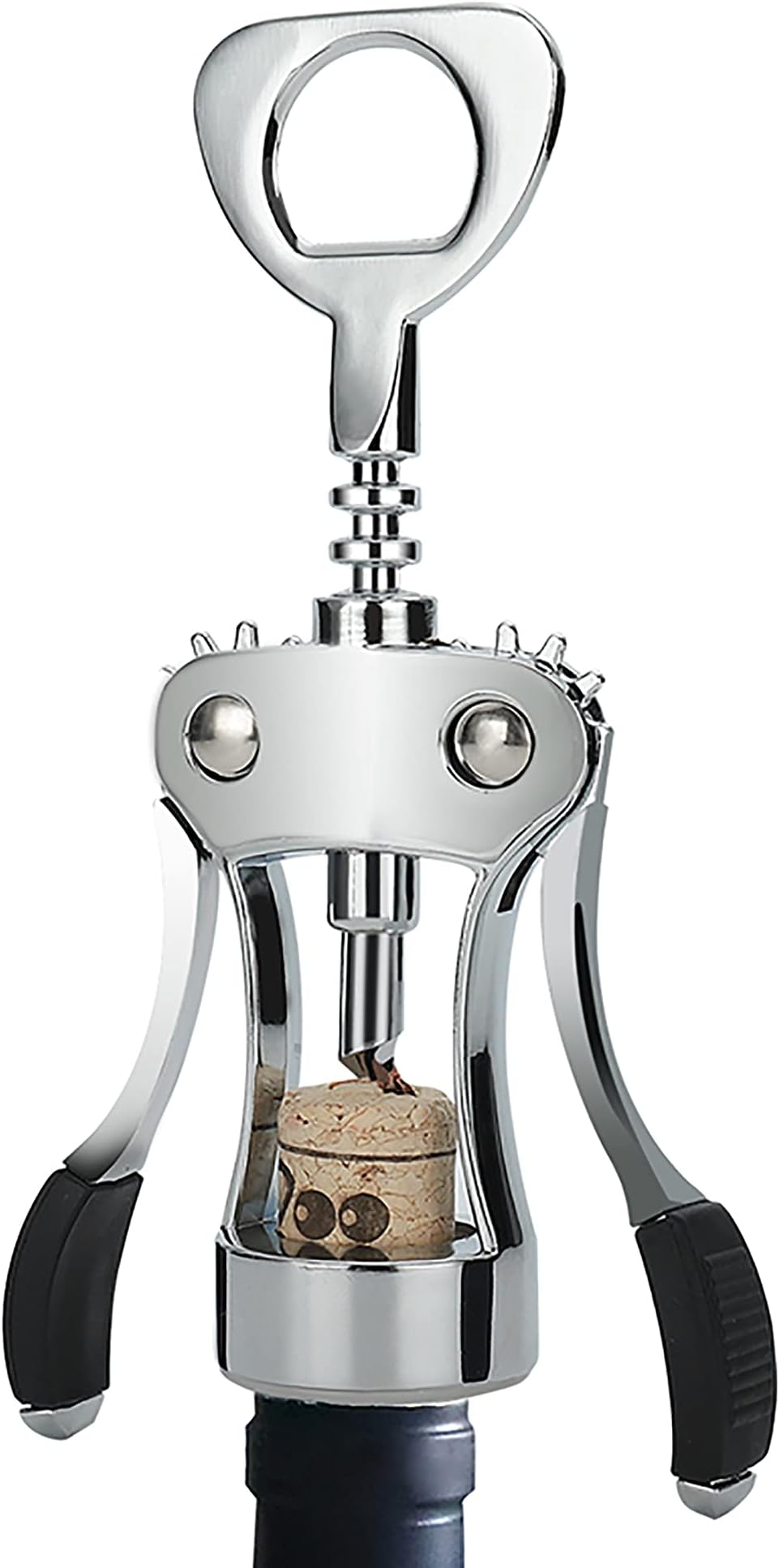 New Upgraded 2021: Classic Wing Corkscrew Wine Opener / Premium, Multi-functional, Restaurant Professional Waiter and Bartenders Best Wine Bottle opener. The Wing Corkscrew Double Hinged Wine Opener