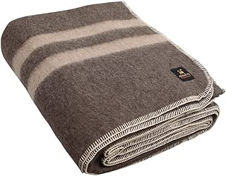 Putuco Alpaca Wool Blanket Twin/Queen/King Size Thick Heavyweight Camping Outdoors Banderita Design (Queen, Soft Brown - Beige Stripes) - coolthings.us