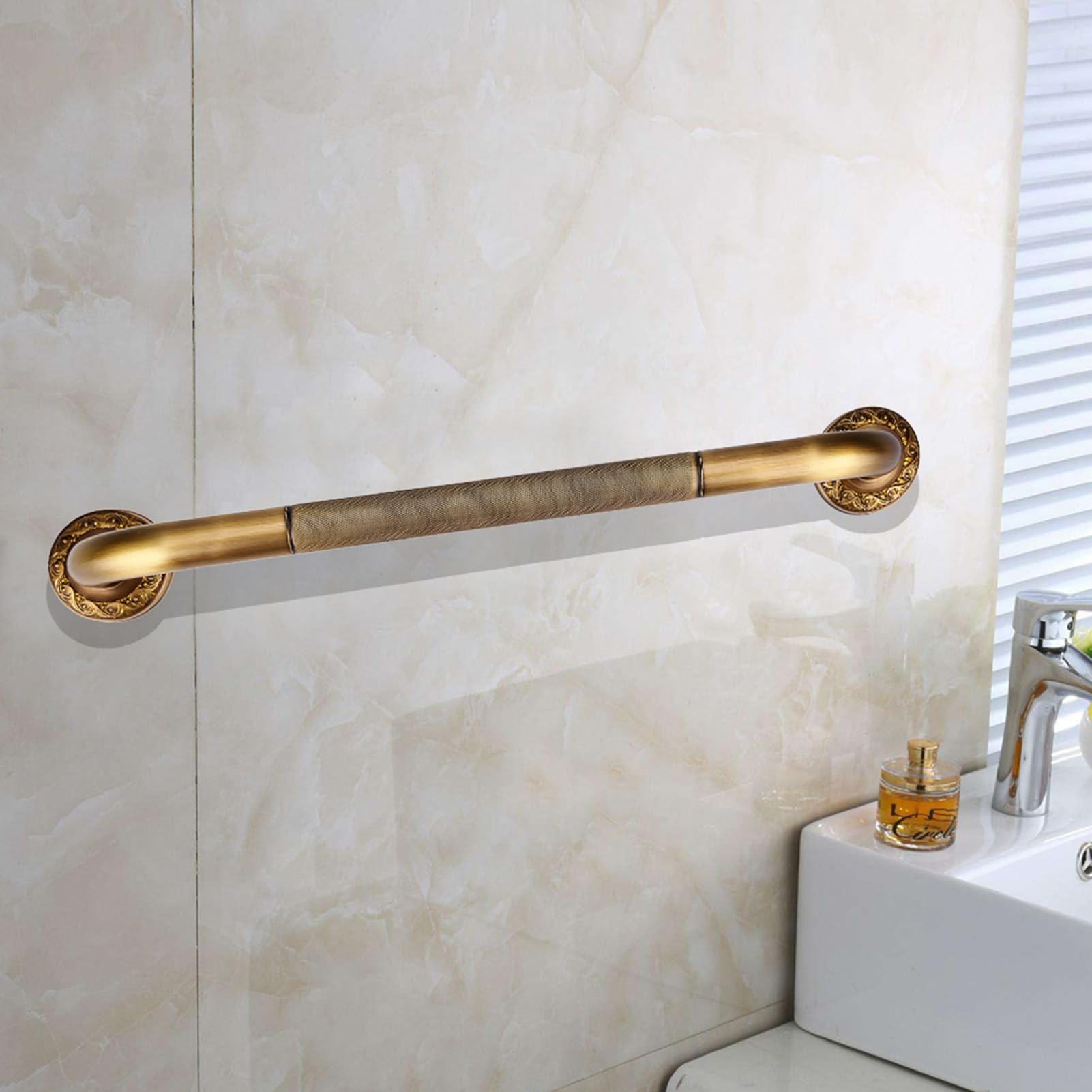 Greensen Maniglia in Rame per Doccia 48 Cm Maniglia per Vasca Maniglia a Parete Maniglia per Doccia Maniglia di Sicurezza in Metallo Maniglie Antiscivolo per Anziani e Bambini Colore Bronzo