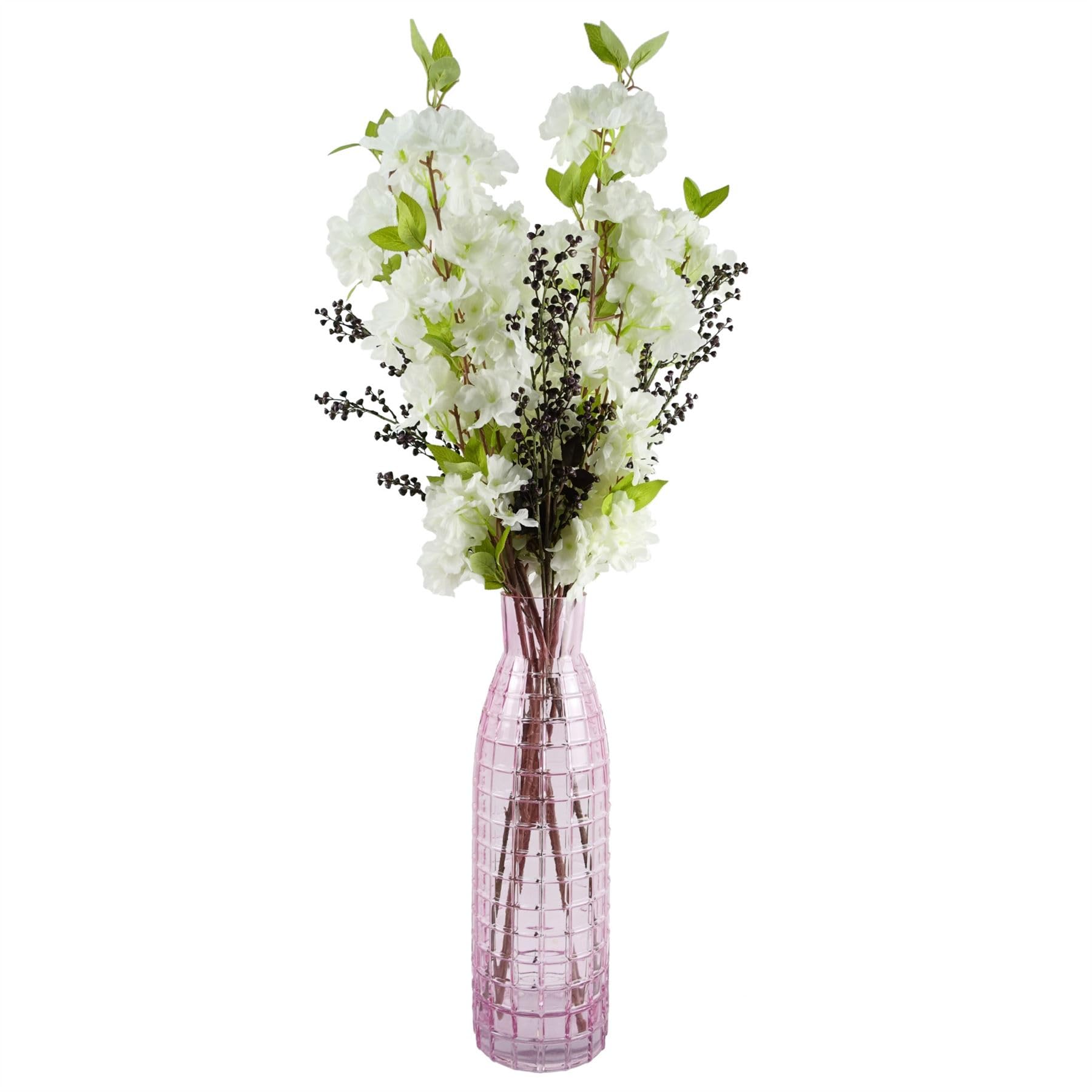 Leaf Design Artificial Flower Display with Vase